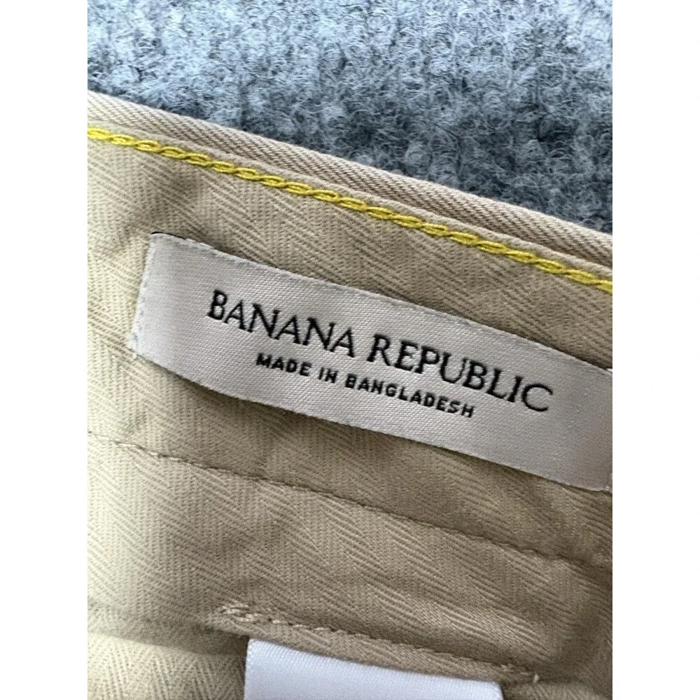 Banana Republic Chino Pants Mens 30x32 Beige Slim Tapered Stretch Flat Front